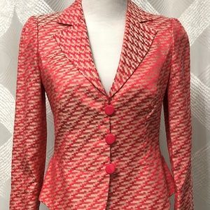 ARMANI COLLEZIONI Pink Abstract Silk Blazer